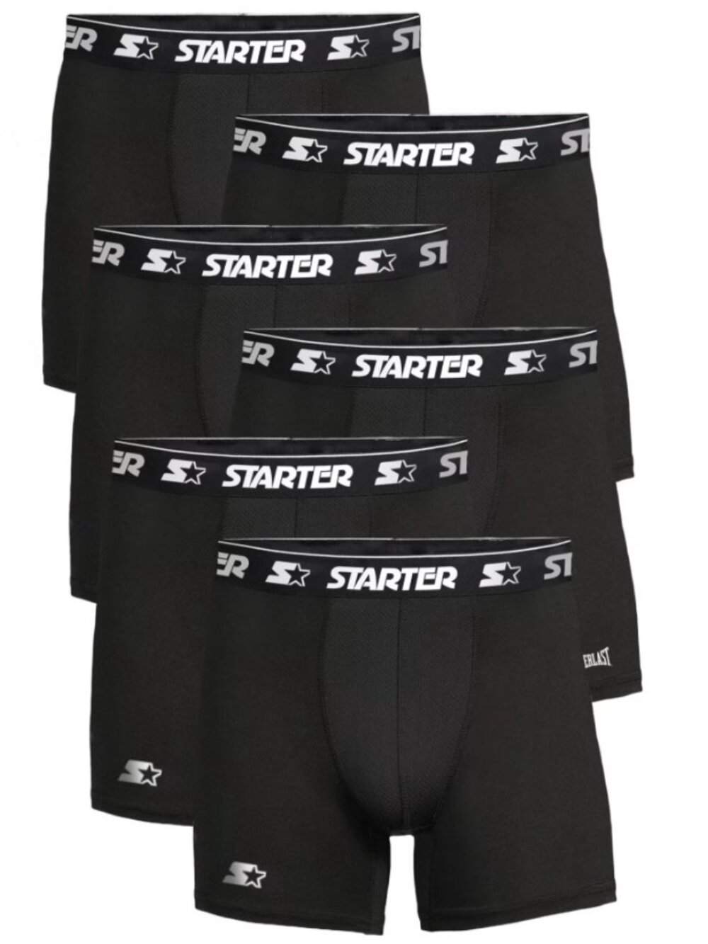 NEW Starter Men’s Active Performance Boxer Briefs Underwear 6 Pack Set of 6 S Si